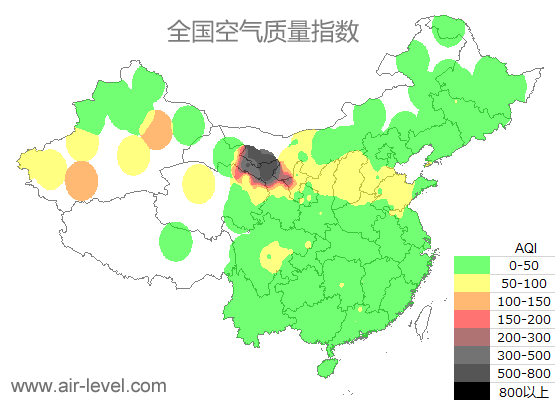空气质量实时地图 2025-09-15 08:00