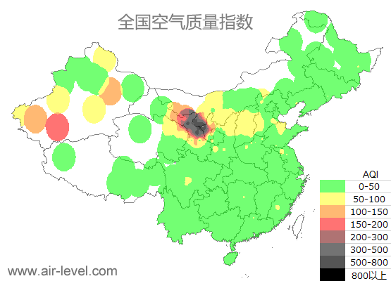 空气质量实时地图 2025-09-15 11:00
