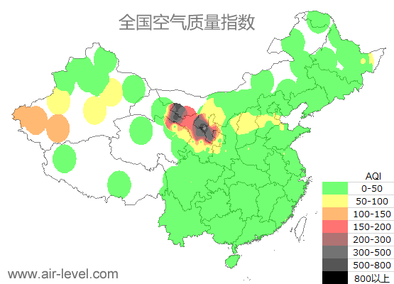 空气质量实时地图 2025-09-15 13:00