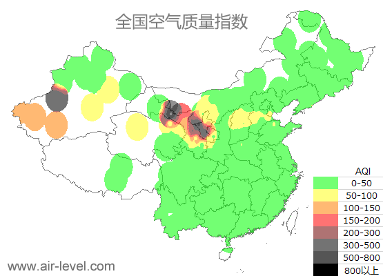 空气质量实时地图 2025-09-15 14:00