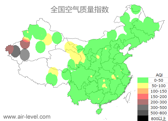 空气质量实时地图 2025-09-17 00:00