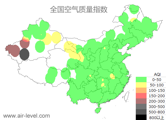 空气质量实时地图 2025-09-17 01:00