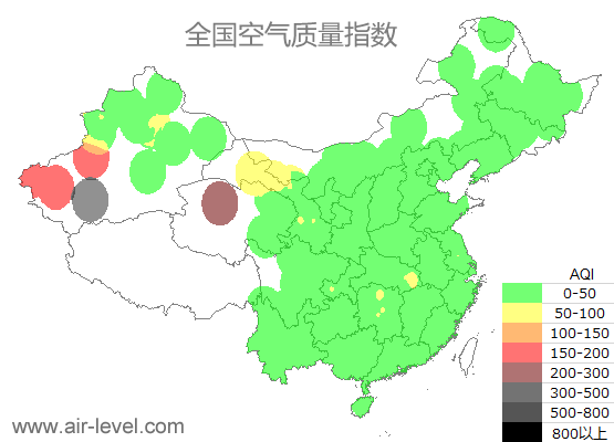 空气质量实时地图 2025-09-17 04:00