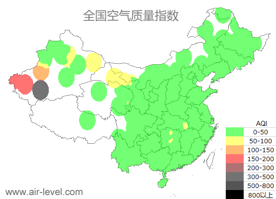 空气质量实时地图 2025-09-17 05:00