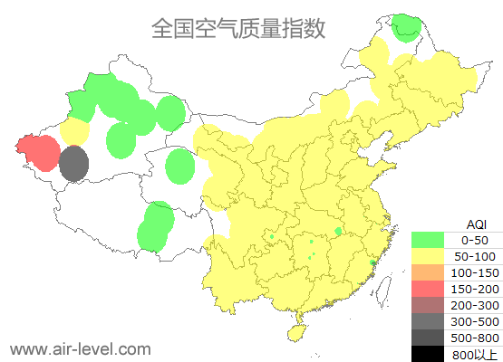 空气质量实时地图 2025-09-17 07:00