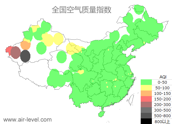 空气质量实时地图 2025-09-17 10:00