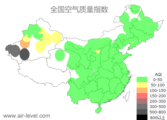 空气质量实时地图 2025-09-18 06:00