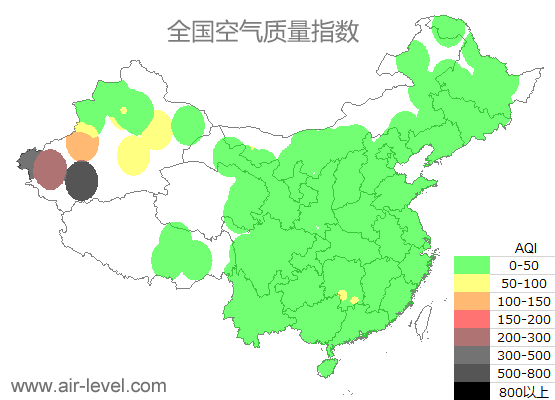 空气质量实时地图 2025-09-18 13:00