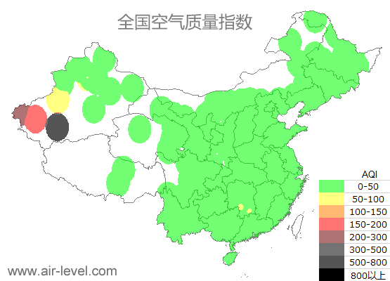 空气质量实时地图 2025-09-18 15:00