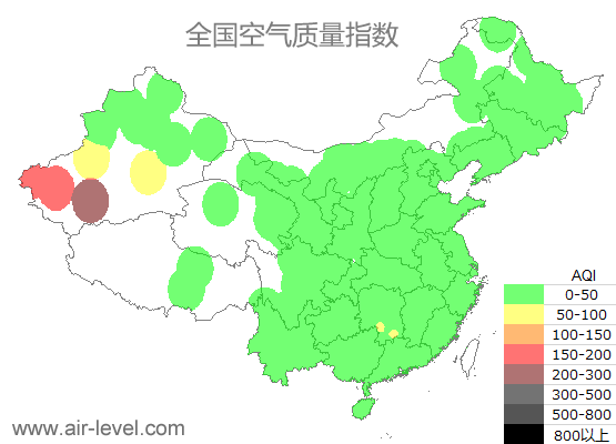 空气质量实时地图 2025-09-18 16:00
