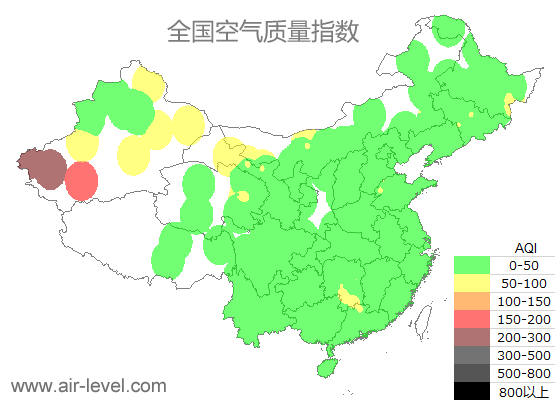 空气质量实时地图 2025-09-18 20:00