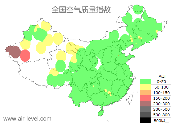 空气质量实时地图 2025-09-18 21:00