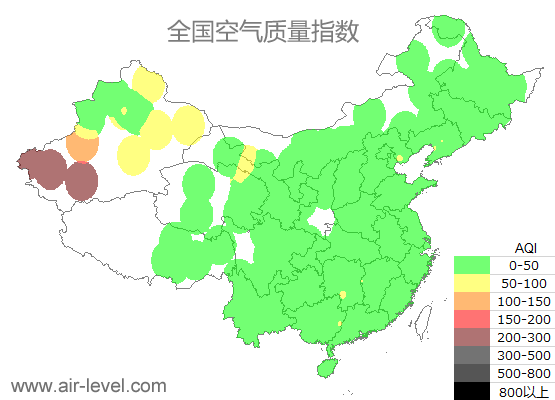 空气质量实时地图 2025-09-19 00:00