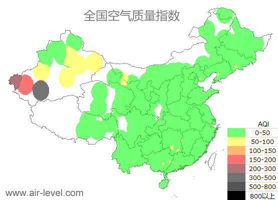 空气质量实时地图 2025-09-19 02:00