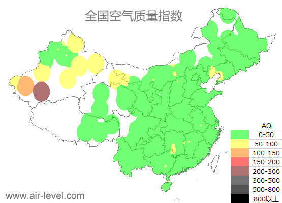 空气质量实时地图 2025-09-19 12:00