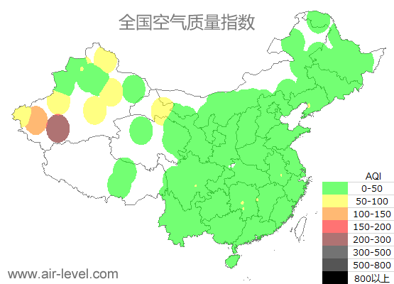 空气质量实时地图 2025-09-19 14:00