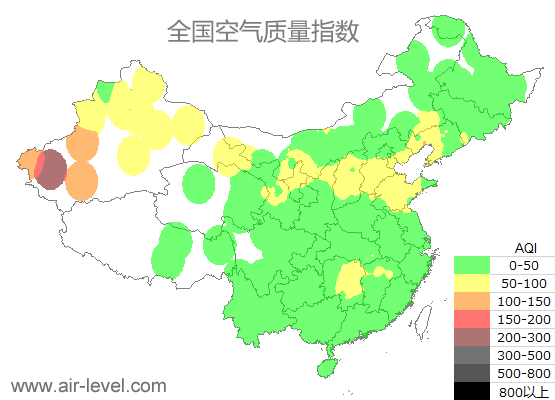 空气质量实时地图 2025-09-29 02:00
