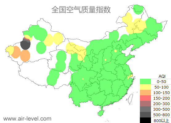 空气质量实时地图 2025-10-03 13:00
