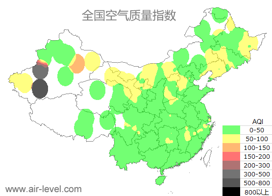 空气质量实时地图 2025-10-03 21:00