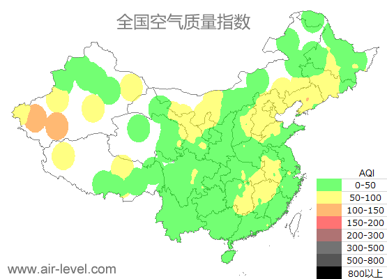 空气质量实时地图 2025-10-15 10:00