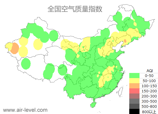 空气质量实时地图 2025-10-15 13:00