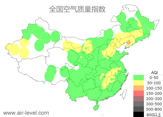 空气质量实时地图 2025-10-15 14:00