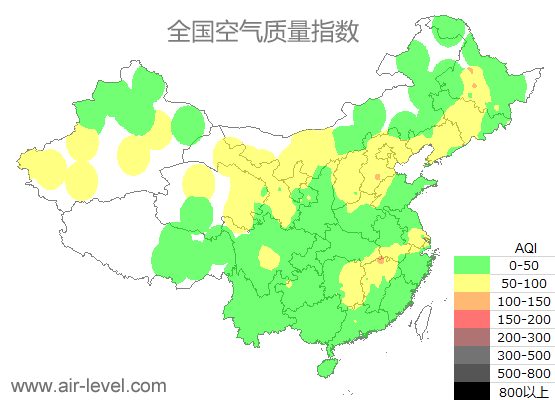 空气质量实时地图 2025-10-15 20:00