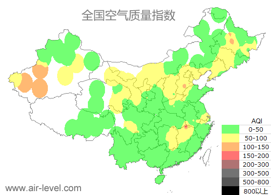空气质量实时地图 2025-10-15 21:00