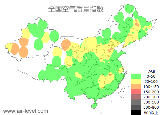 空气质量实时地图 2025-10-15 22:00