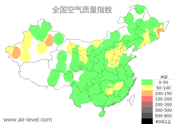 空气质量实时地图 2025-10-16 05:00