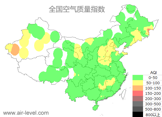 空气质量实时地图 2025-10-16 07:00