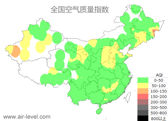 空气质量实时地图 2025-10-16 08:00