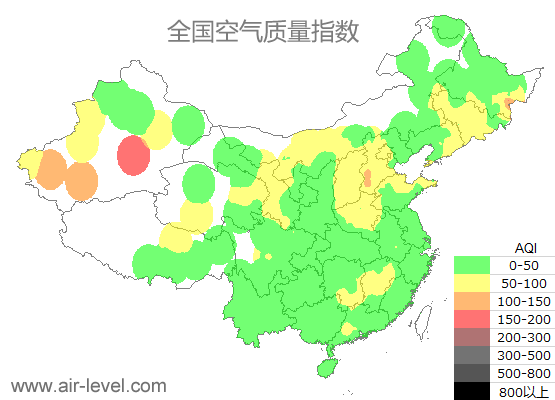 空气质量实时地图 2025-10-16 09:00