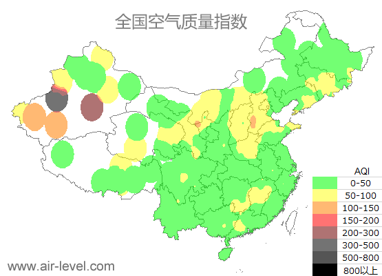 空气质量实时地图 2025-10-16 11:00