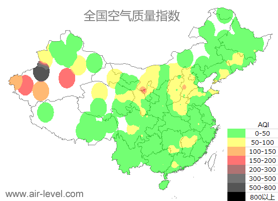 空气质量实时地图 2025-10-16 12:00