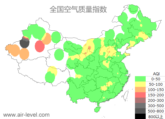 空气质量实时地图 2025-10-16 14:00