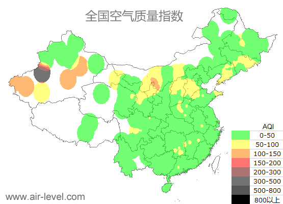 空气质量实时地图 2025-10-16 15:00