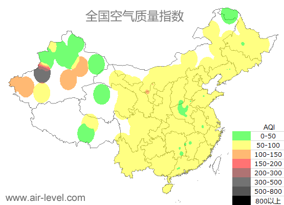 空气质量实时地图 2025-10-16 16:00