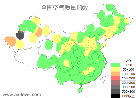 空气质量实时地图 2025-10-16 20:00