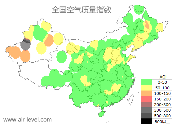 空气质量实时地图 2025-10-16 22:00