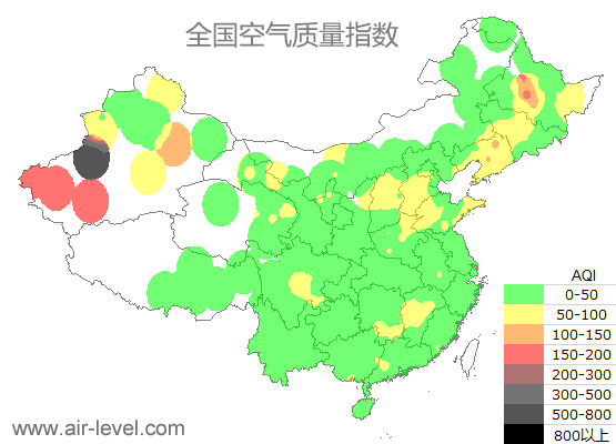 空气质量实时地图 2025-10-16 23:00
