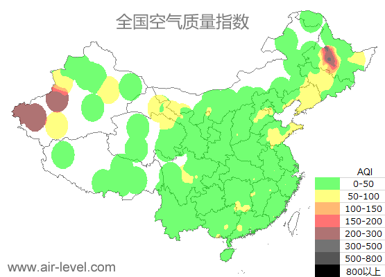 空气质量实时地图 2025-10-17 06:00