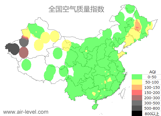 空气质量实时地图 2025-10-17 13:00