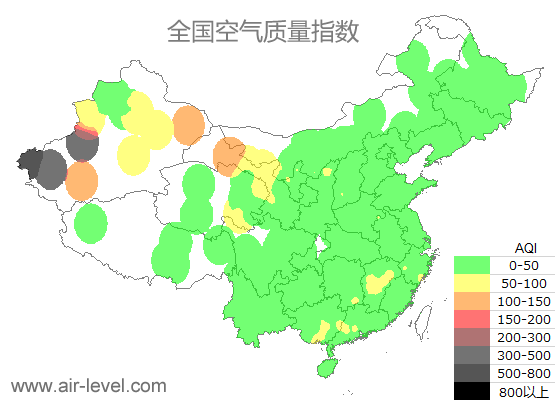 空气质量实时地图 2025-10-18 07:00