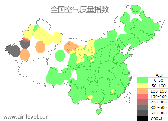 空气质量实时地图 2025-10-18 19:00