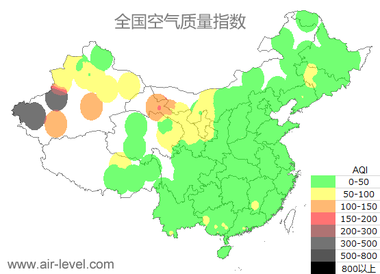 空气质量实时地图 2025-10-18 20:00
