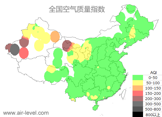 空气质量实时地图 2025-10-18 21:00