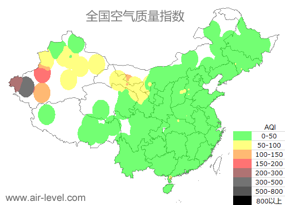 空气质量实时地图 2025-10-19 07:00