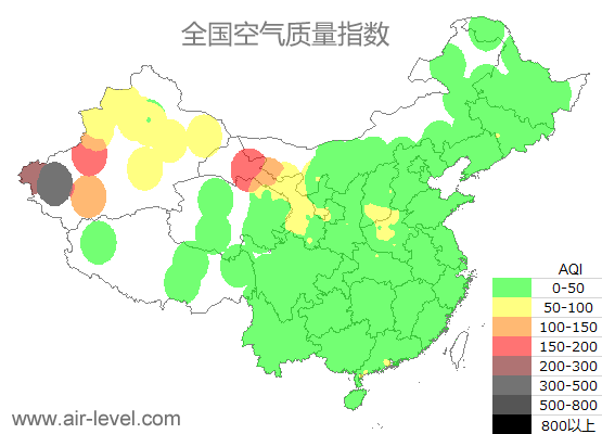 空气质量实时地图 2025-10-19 12:00
