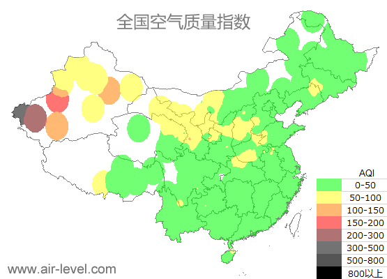 空气质量实时地图 2025-10-19 22:00